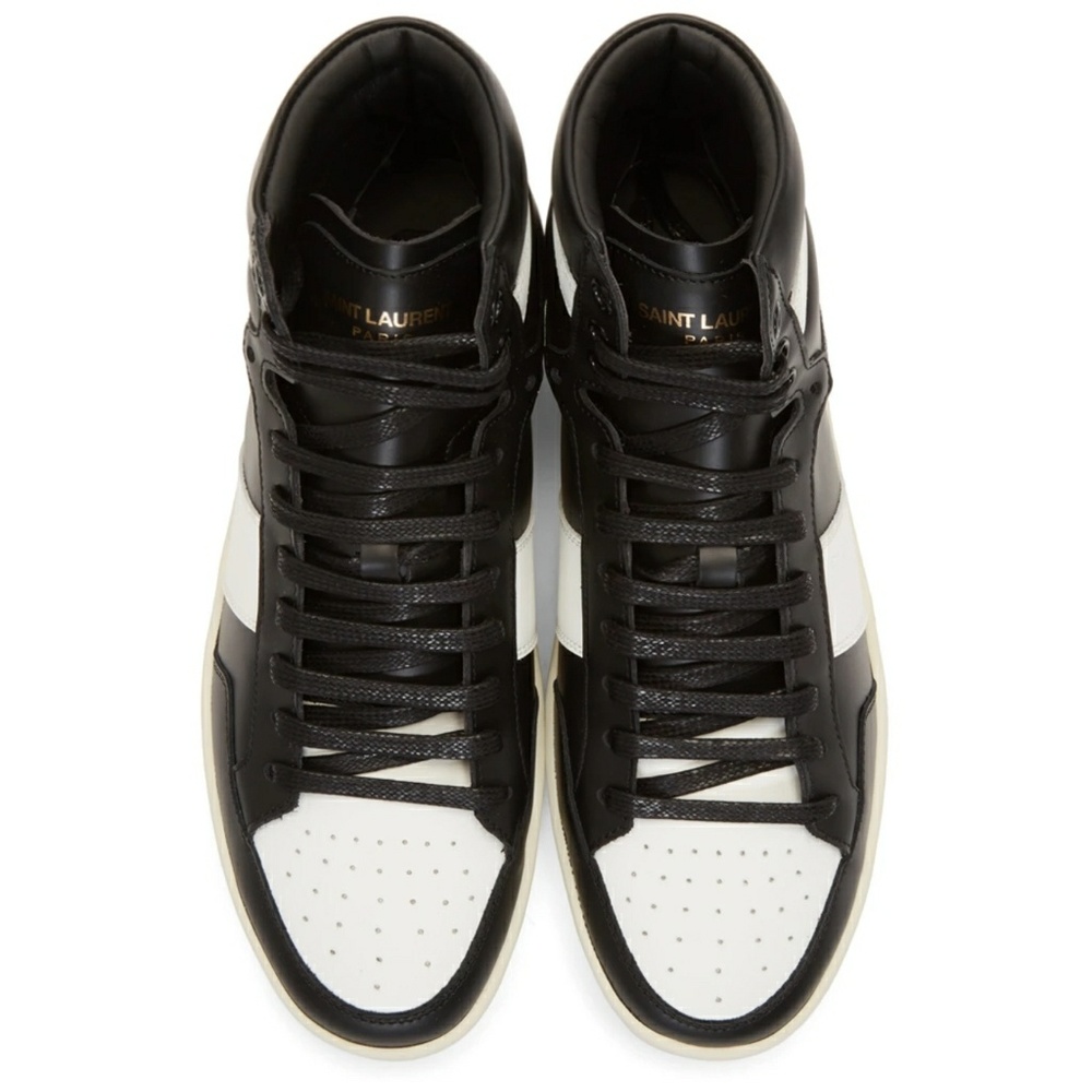 Saint Laurent Black & White SL/10 Hightop Sneakers